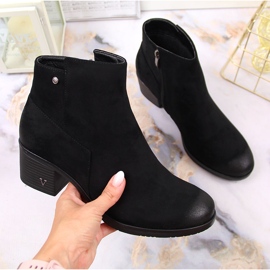 Botas de mujer en el post eco-gamuza negra Potocki negro 3