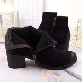 Botas de mujer en el post eco-gamuza negra Potocki negro 4