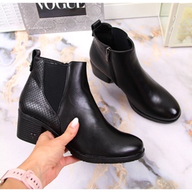 Botas mujer insuladas piel serpiente negra Potocki negro 1