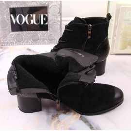 Botas de mujer, cordones aislantes eco-gamuza negra Potocki negro 3