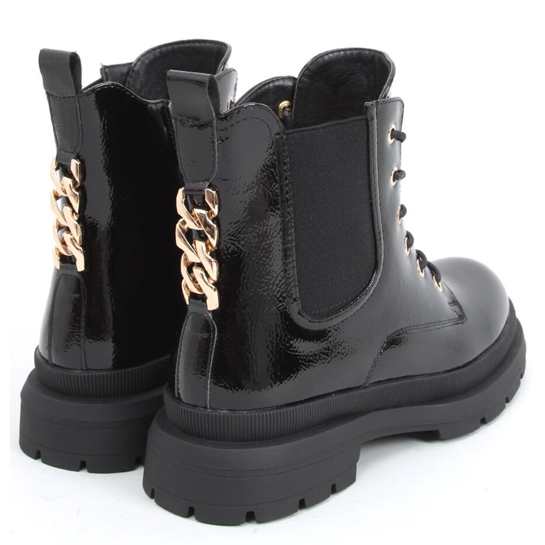 Botines lacados con cadena Jake Black negro 2