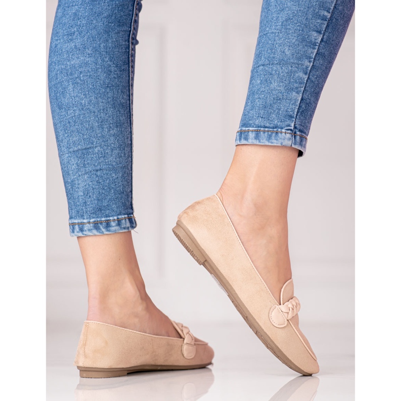 W. Potocki Mocasines mujer Potocki en ante beige 1