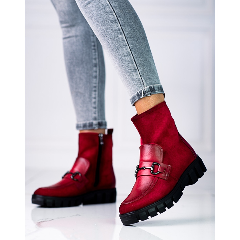 Botas de trabajo mujer Vinceza rojo 1