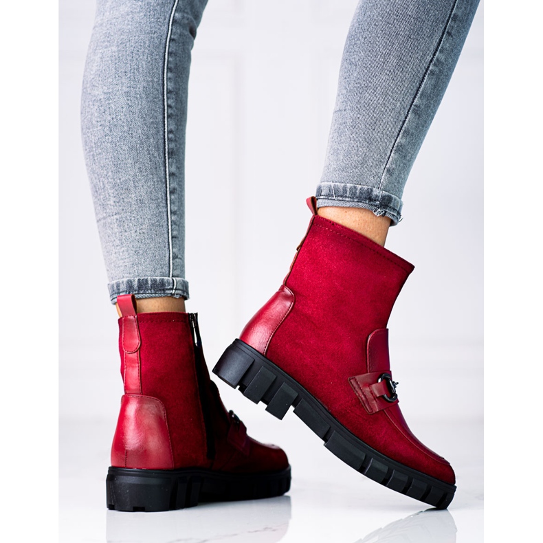 Botas de trabajo mujer Vinceza rojo 2