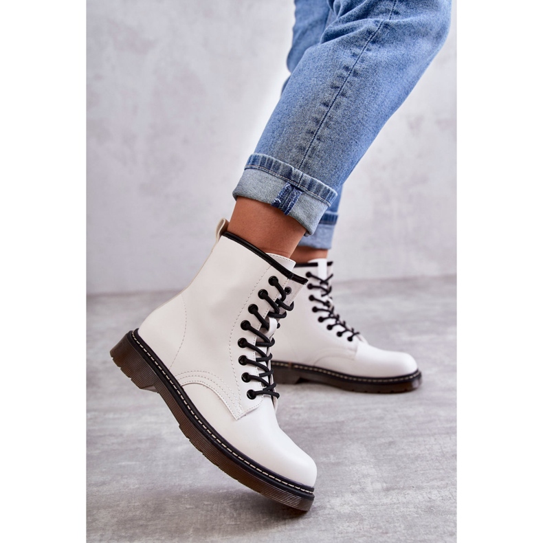 PG1 Botas Mujer Botas Combinadas Blanco Lavita 1