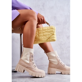 PS1 Botas tipo calcetín sin cordones de ante beige Hope 11