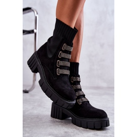 Botas tipo calcetín sin cordones de ante negro Hope 7