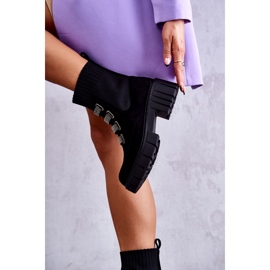 Botas tipo calcetín sin cordones de ante negro Hope 3