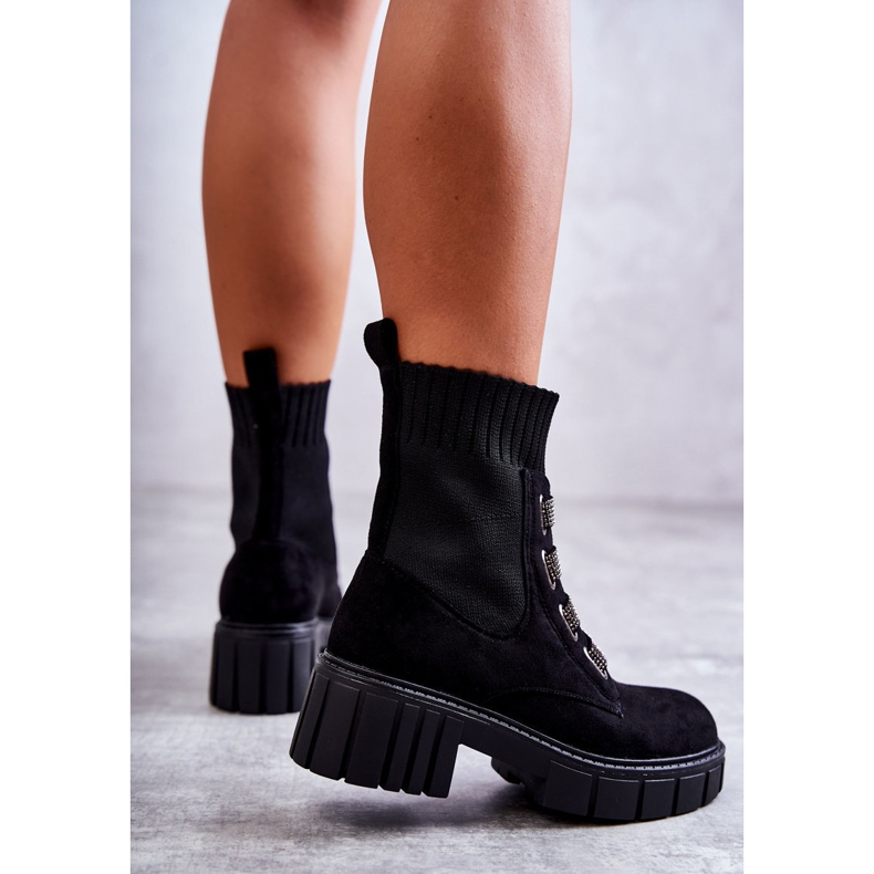 Botas tipo calcetín sin cordones de ante negro Hope 2 Botas tipo calcetín sin cordones de ante negro Hope 2
