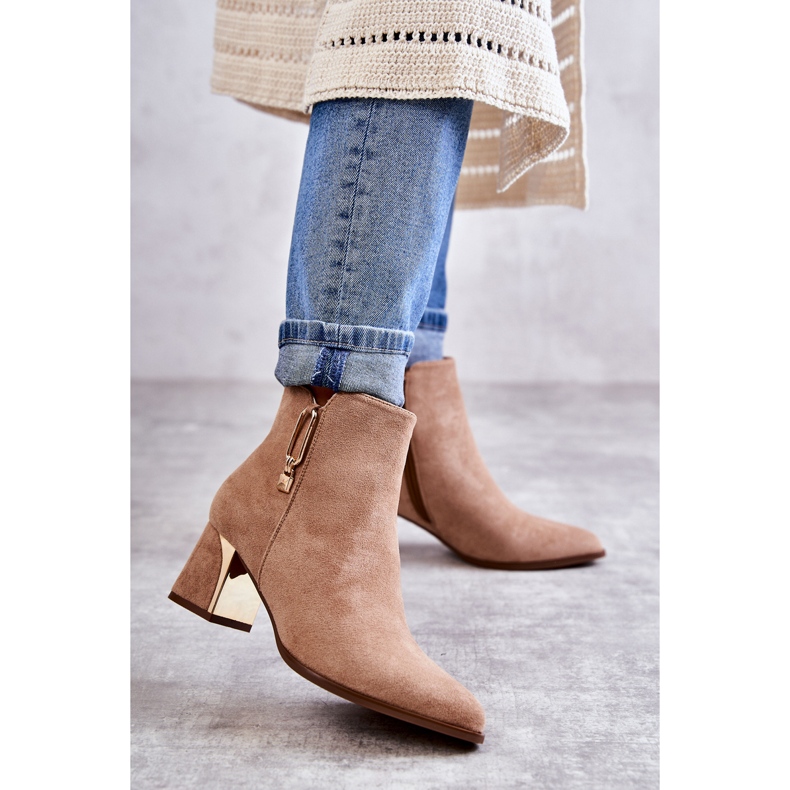 PS1 Botas de ante sobre poste con decoración Erine beige 1