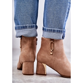 PS1 Botas de ante sobre poste con decoración Erine beige 2