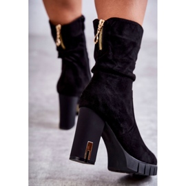 PG1 Botas Altas De Ante Con Tacón Negro Volter 2