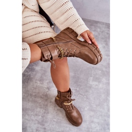 PG1 Botas de trabajadores de moda con cadena marrón Solesso 8