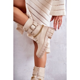 PG1 Botas Workers De Moda Con Cadena Beige Solesso 2