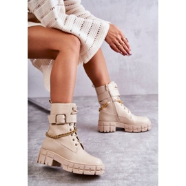 PG1 Botas Workers De Moda Con Cadena Beige Solesso 5
