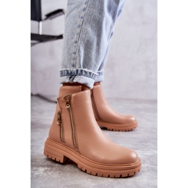 PG1 Botas Mujer Piel Con Cremallera Beige Navarra 3