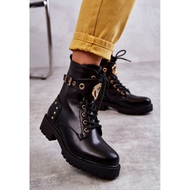 PG1 Botas Mujer Piel Con Tachuelas Negro Leticia 1