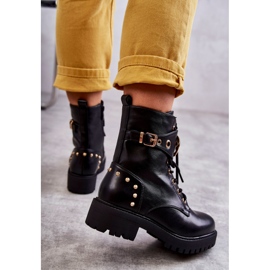 PG1 Botas Mujer Piel Con Tachuelas Negro Leticia 2