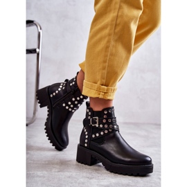 PG1 Botas Mujer Piel Con Tachuelas Decorativas Negro Sanchez 6