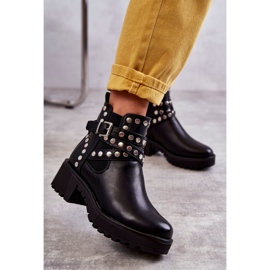 PG1 Botas Mujer Piel Con Tachuelas Decorativas Negro Sanchez 2