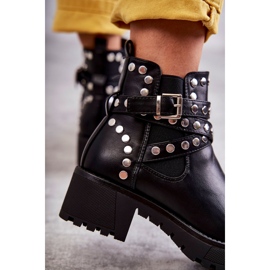 PG1 Botas Mujer Piel Con Tachuelas Decorativas Negro Sanchez 3