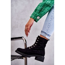 PG1 Botas de ante negro Malesia con rayas decorativas 7