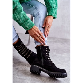 PG1 Botas de ante negro Malesia con rayas decorativas 5