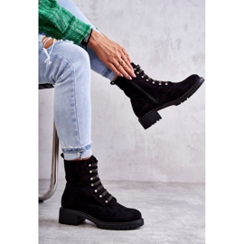 PG1 Botas de ante negro Malesia con rayas decorativas 6