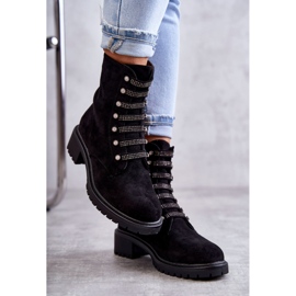 PG1 Botas de ante negro Malesia con rayas decorativas 8
