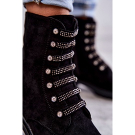 PG1 Botas de ante negro Malesia con rayas decorativas 4