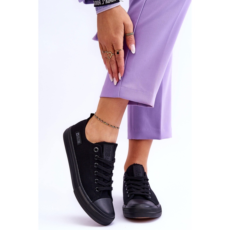 Sneakers de Mujer de Material Bajo Big Star KK274009 Negro 1