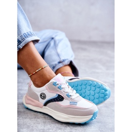 Deportivas deportivas mujer Big Star KK274097 Blanco-Rosa rosado gris 1