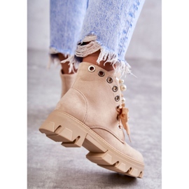PS1 Botas Cálidas De Ante Con Perlas Beige Roco 4