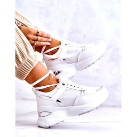 PG1 Zapatos Deportivos Brillantes De Mujer Con Cuña, Blanco Actividad 5