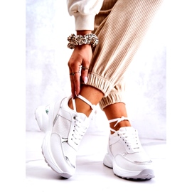 PG1 Zapatos Deportivos Brillantes De Mujer Con Cuña, Blanco Actividad 2