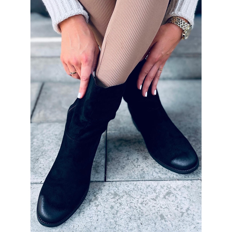 Botas con cuña oculta de Bansi Black negro 2 Botas con cuña oculta de Bansi Black negro 2