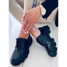 PA1 mocasines con cordones Tekla Black Shing negro 2