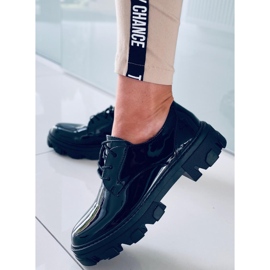 PA1 mocasines con cordones Tekla Black Shing negro 4