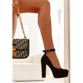 Bombas de gamuza en la plataforma Rivia negra negro 2 Bombas de gamuza en la plataforma Rivia negra negro 2