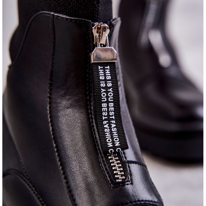 Botas tipo calcetín de mujer con cremallera Black Shelter negro 2