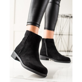 Ideal Shoes Botines casuales de gamuza negro 1