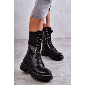 PG1 Botas Mujer Altas Cálidas Atadas Negras Darla negro 2