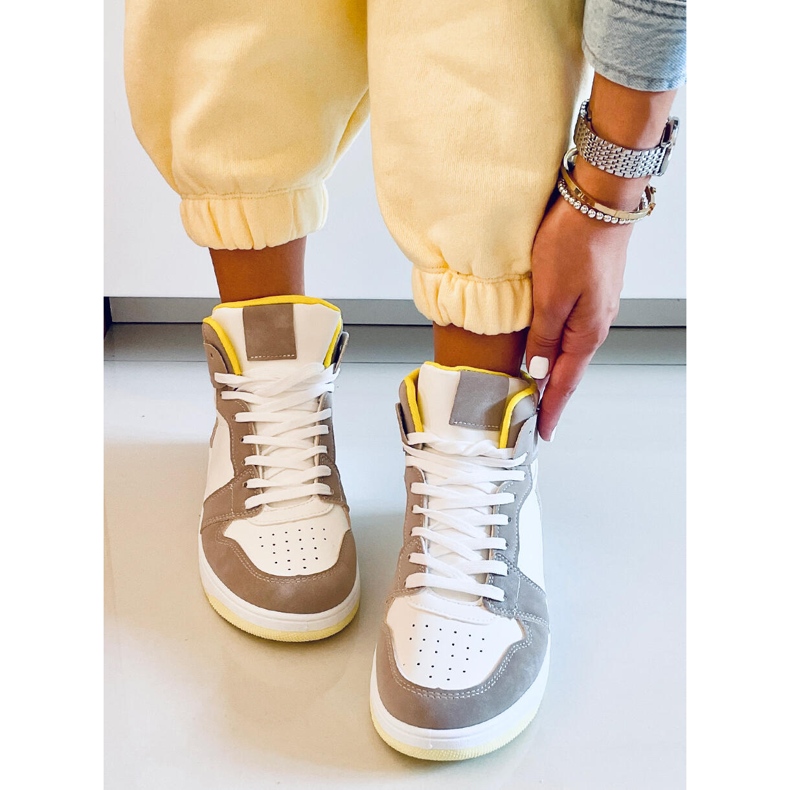 PA1 zapatillas altas Dorcas Kaki beige blanco 2