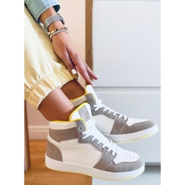 PA1 zapatillas altas Dorcas Kaki beige blanco 1