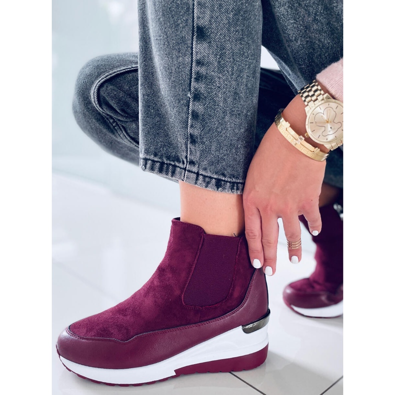 Botas cuña Byers Burdeos rojo multicolor 1