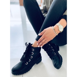 Botines Nagini negros con cordones 1