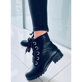 Botines Nagini negros con cordones 2