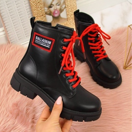 S.Barski Botas negras con aislamiento para niñas de S. Bararski negro rojo 1