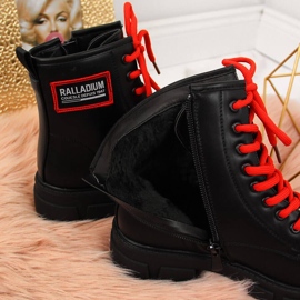 S.Barski Botas negras con aislamiento para niñas de S. Bararski negro rojo 2