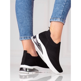 W. Potocki Deportivas deportivas negras para mujer Potocki, tejido con purpurina negro 1